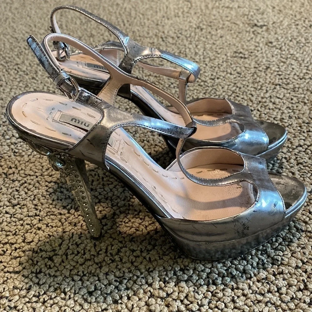 Miu Miu Strappy Stiletto Sandals Women's Size 36 1/2